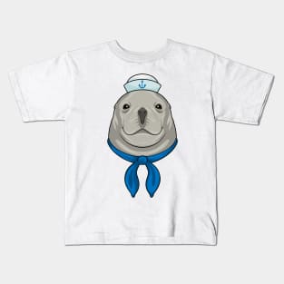Seal as Sailor with Sailor hat Kids T-Shirt